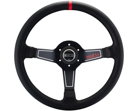 Sparco Universal Sport Steering Wheel 'L575 Nero' - Black Leather - Diameter 350mm, Image 2