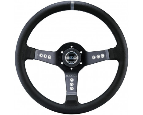 Sparco Universal Sport Steering Wheel 'L777 Piuma' - Black Leather - Diameter 350mm