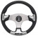 Sparco Universal Sport Steering Wheel 'P222' - Black / Gray / Aluminum - Diameter 345mm