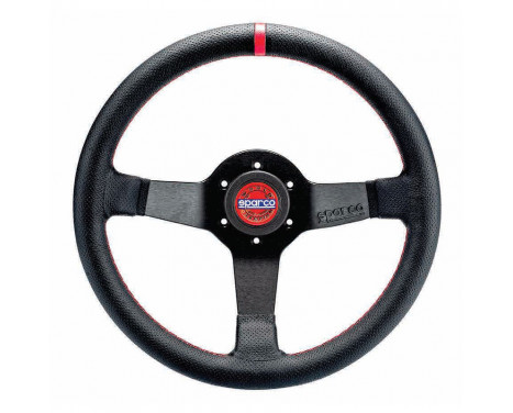 Sparco Universal Sports steering wheel 'R330 Champion Dish' - Black Leather - Diameter 330mm