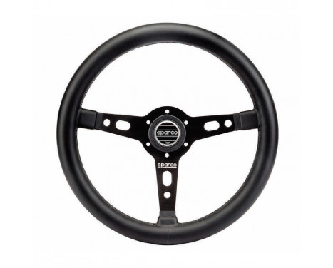 Sparco Universal Sports steering wheel 'Targa 350' - Black Leather - Diameter 350mm