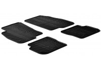 Alfombrillas de goma compatibles con Fiat Punto Evo 2009-2014 (diseño T, 4 piezas + clips de montaje)