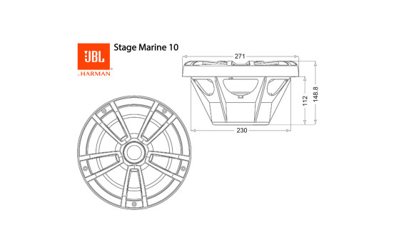 Subwoofer JBL Marine Stage 10 de 10'' (25 cm), Imagen 7