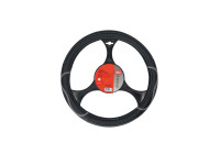 Funda para volante Carpoint de piel sintética con detalles en negro y gris (37-39 cm)