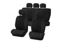 Juego de fundas de asiento 'Velours' negro/gris