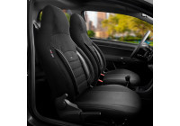 Juego de fundas de asiento universales de tela CityBug Sport Plus Black - 9 piezas - aptas para airbag lateral