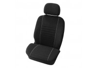 Juego de fundas para sillas 'Velours' negro/gris, 4 piezas