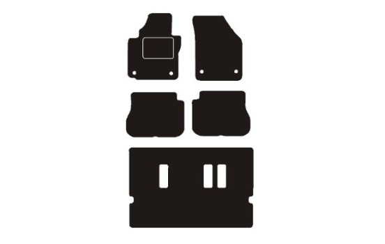 Alfombrillas de coche compatibles con Volkswagen Caddy Combi 7 plazas 2015-
