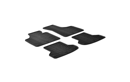 Alfombrillas de goma compatibles con Audi A3 2012- (diseño T, 4 piezas + clips de montaje)