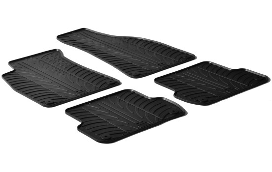 Alfombrillas de goma compatibles con Audi A4 8E 2001-2008 / Seat Exeo (diseño T, 4 piezas + clips de montaje)