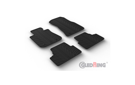 Alfombrillas de goma compatibles con BMW i4 (G26) 2021- (perfil en T de 4 piezas + clips de montaje)