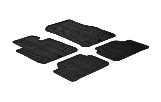 Alfombrillas de goma compatibles con BMW Serie 1 F20 2011- (diseño T, 4 piezas + clips de montaje)