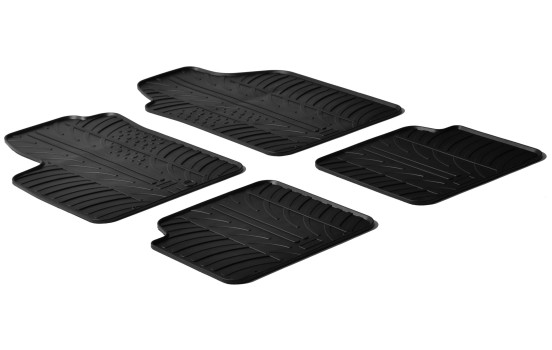 Alfombrillas de goma compatibles con Fiat 500 2007-2012 (perfil T, 4 piezas)