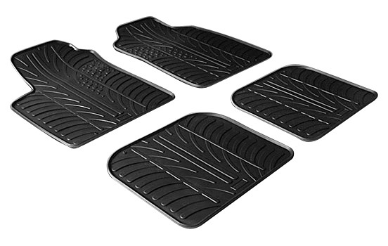 Alfombrillas de goma compatibles con Fiat Panda 2003-2011 (perfil T, 4 piezas)
