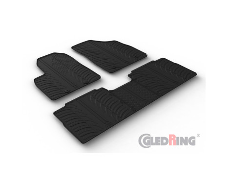 Alfombrillas de goma compatibles con Forthing U-Tour 2023- (perfil en T de 5 piezas + clips de montaje)