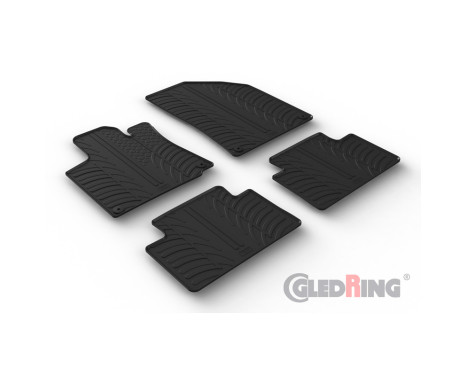 Alfombrillas de goma compatibles con Geely CoolRay 2018- (perfil en T de 4 piezas + clips de montaje)
