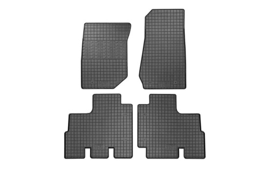 Alfombrillas de goma compatibles con Jeep Wrangler III (JK) 2007-2018 (4 piezas con puntos de montaje)