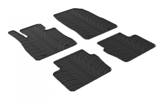 Alfombrillas de goma compatibles con Mazda 2 11/2014- (diseño T, 4 piezas + clips de montaje)