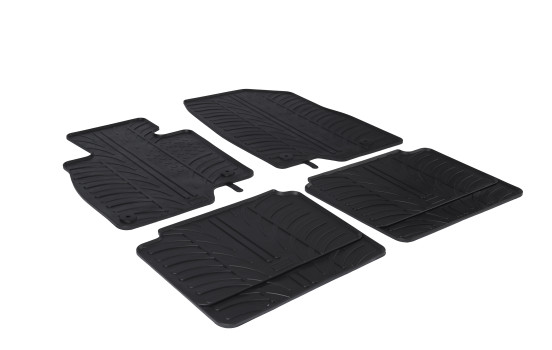 Alfombrillas de goma compatibles con Mazda 6 2012- (Diseño T, 4 piezas + clips de montaje)
