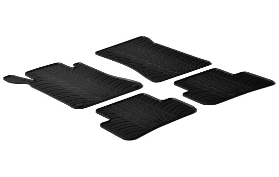 Alfombrillas de goma compatibles con Mercedes Clase C W203 2001-2007 (diseño T, 4 piezas + clips de montaje)
