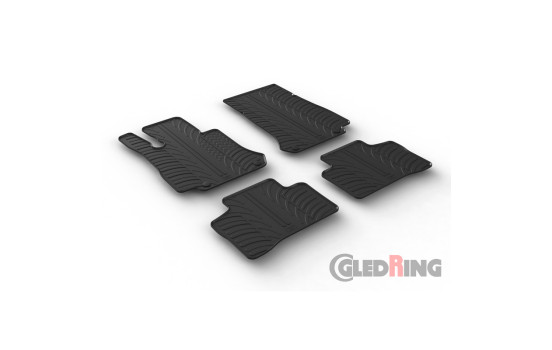 Alfombrillas de goma compatibles con Mercedes GLC X253 9/2015- (diseño T, 4 piezas + clips de montaje), Imagen 2