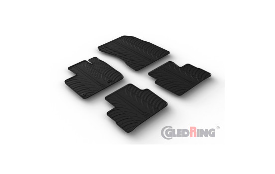 Alfombrillas de goma compatibles con Nissan Qashqai III (J12) 2021- (Diseño T, 4 piezas + clips de montaje), Imagen 2