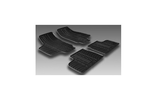 Alfombrillas de goma compatibles con Opel Astra G de 1998 a 2004 (diseño T, 4 piezas + clips de montaje), Imagen 2