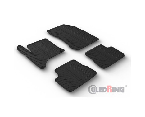 Alfombrillas de goma compatibles con Opel Corsa F MHEV 2024- (perfil en T de 4 piezas + clips de montaje)