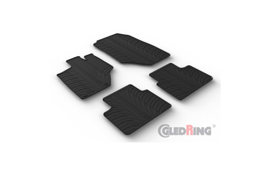 Alfombrillas de goma compatibles con Opel Grandland MHEV 2024- (perfil en T de 4 piezas + clips de montaje)