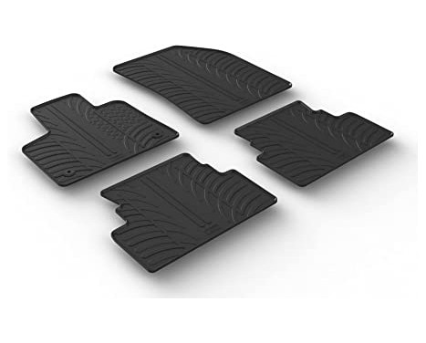 Alfombrillas de goma compatibles con Opel Grandland X 10/2017- (diseño T, 4 piezas + clips de montaje)