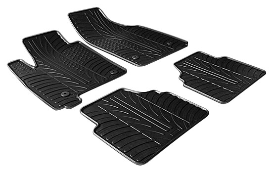 Alfombrillas de goma compatibles con Opel Meriva a partir de 2003 (diseño T, 4 piezas + clips de montaje)