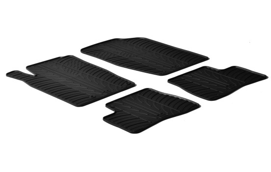 Alfombrillas de goma compatibles con Peugeot 206 3/5 puertas/SW/+ 1998- (T-Design 4 piezas + clips de montaje)