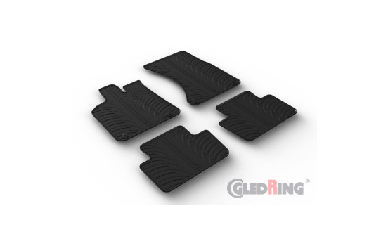 Alfombrillas de goma compatibles con Porsche Macan (95B) 2014- (perfil en T de 4 piezas + clips de montaje)