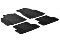 Alfombrillas de goma compatibles con Renault Megane II a partir de 2002 (diseño T, 4 piezas + clips de montaje)