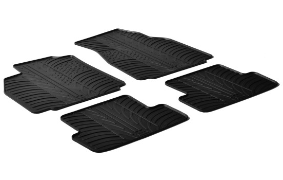 Alfombrillas de goma compatibles con Renault Megane II a partir de 2002 (diseño T, 4 piezas + clips de montaje)