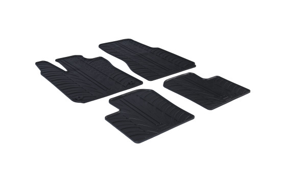 Alfombrillas de goma compatibles con Renault Twingo III 2014- (T-Design 4 piezas + clips de montaje)