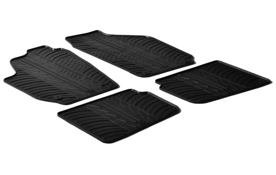Alfombrillas de goma compatibles con Skoda Roomster / Practic 2007- (T-Design, 4 piezas + clips de montaje)
