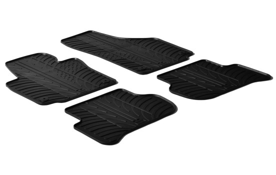 Alfombrillas de goma compatibles con Skoda Yeti 2009-2013 (diseño T, 4 piezas + clips de montaje)