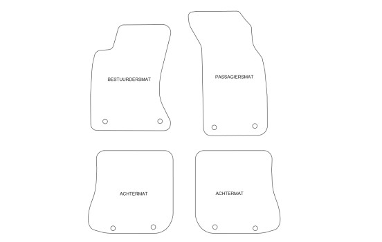 Alfombrillas de terciopelo aptas para Audi A4 1996-2001, 4 piezas, Imagen 3
