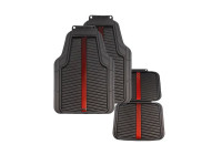 Juego de 4 alfombrillas universales de goma para coche Red Bull Oracle, color negro y rojo
