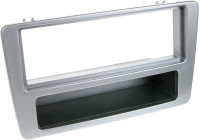 Panel 1 DIN con bandeja portaobjetos. Honda Civic 2001-2003. Color: Plateado.