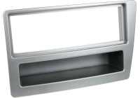 Panel 1 DIN con bandeja portaobjetos. Honda Civic 2004-2006. Color: Plateado.