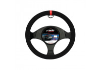 Funda de volante Simoni Racing con aspecto Carrera en negro y rojo