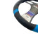 Funda de volante Simoni Racing Good Vibe B - 37-39 cm - Piel sintética negra, microfibra, efecto carbono, azul, Miniatura 3