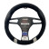 Funda de volante Simoni Racing Good Vibe G - 37-39 cm - Piel sintética negra, microfibra, efecto carbono, gris