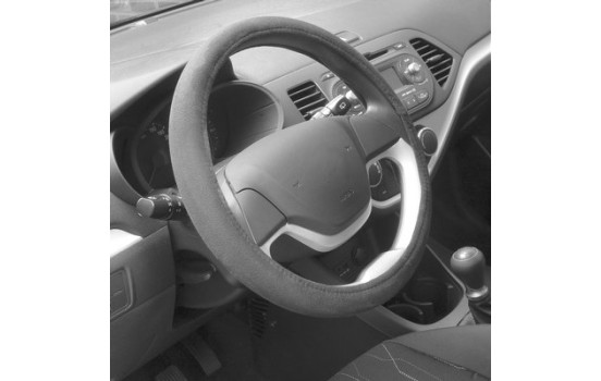 Funda para volante Carpoint de ante negro, Imagen 2
