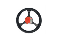 Funda para volante Carpoint de piel sintética negra (37-39 cm)
