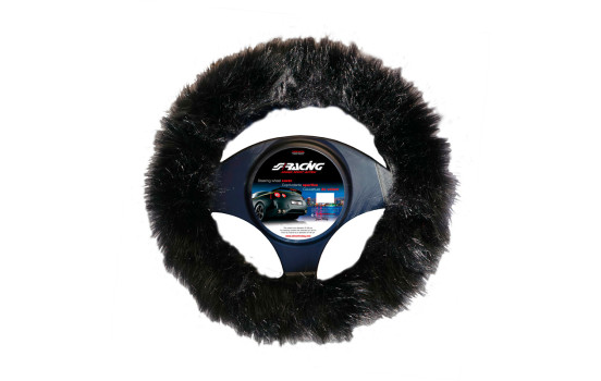 Funda para volante Simoni Racing de piel esponjosa negra