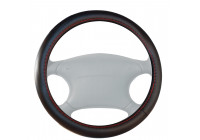 Funda para volante Simoni Racing de piel sintética negra y roja