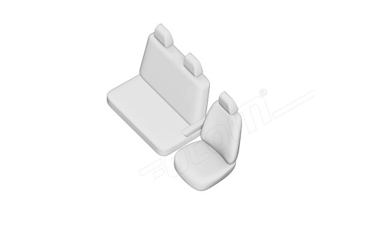 Juego de fundas de asiento de tela de diseño original 2+1 aptas para Volkswagen ID.Buzz 2022-, Imagen 7
